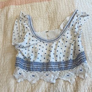 Free people cropped athens shirt